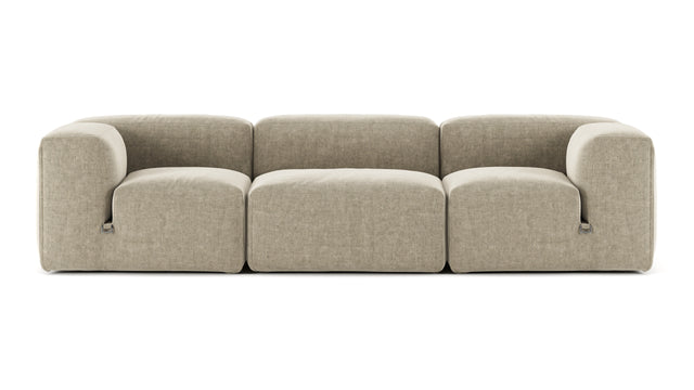 Le Mura - Le Mura Three Seater Sofa, Beige Gray Chenille