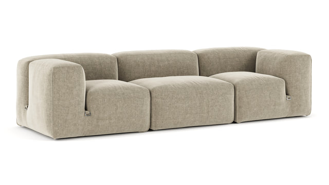 Le Mura - Le Mura Three Seater Sofa, Beige Gray Chenille