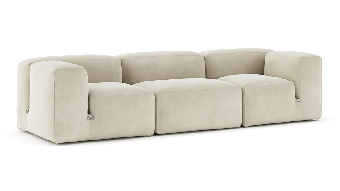 Le Mura - Le Mura Three Seater Sofa, Eggshell Vegan Suede