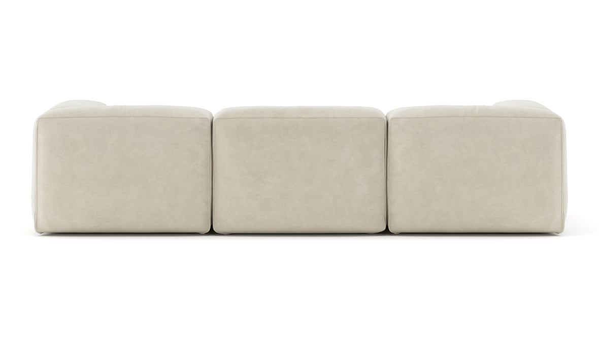 Le Mura - Le Mura Three Seater Sofa, Eggshell Vegan Suede