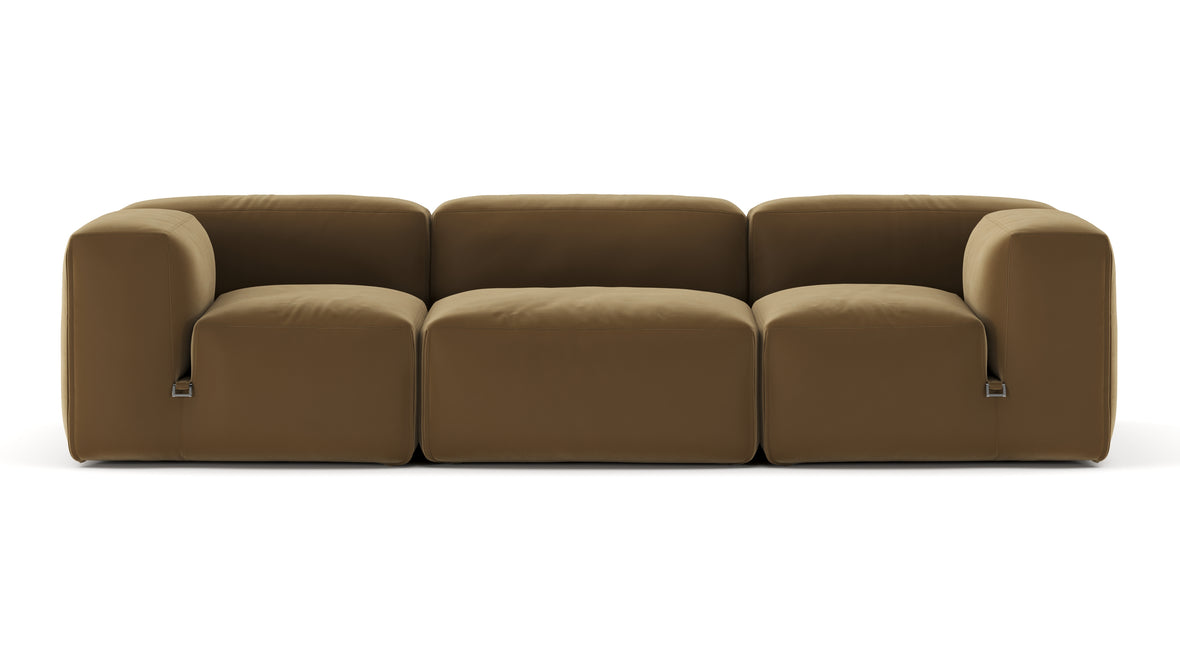 Le Mura - Le Mura Three Seater Sofa, Old Gold Luxe Velvet