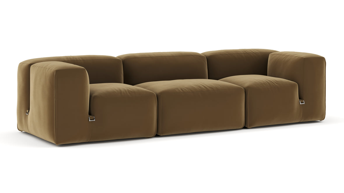 Le Mura - Le Mura Three Seater Sofa, Old Gold Luxe Velvet