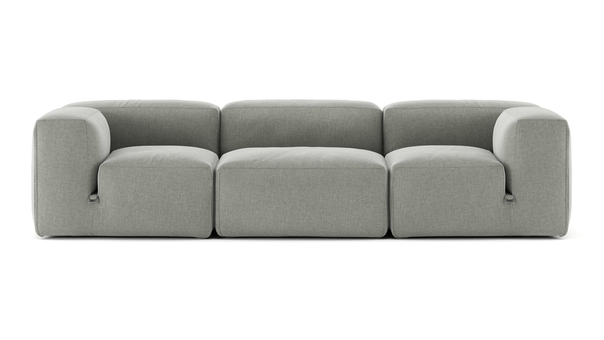 Le Mura - Le Mura Three Seater Sofa, Soft Gray Brushed Weave