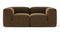 Le Mura - Le Mura Two Seater Sofa, Brown Vegan Suede