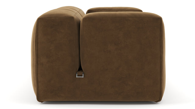 Le Mura - Le Mura Two Seater Sofa, Brown Vegan Suede