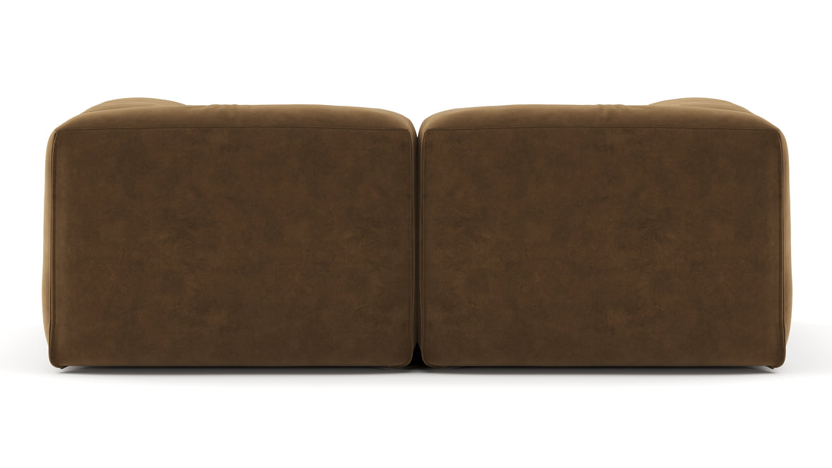 Le Mura - Le Mura Two Seater Sofa, Brown Vegan Suede