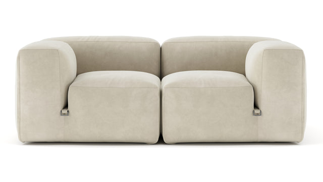 Le Mura - Le Mura Two Seater Sofa, Eggshell Vegan Suede