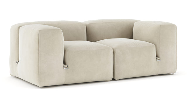 Le Mura - Le Mura Two Seater Sofa, Eggshell Vegan Suede