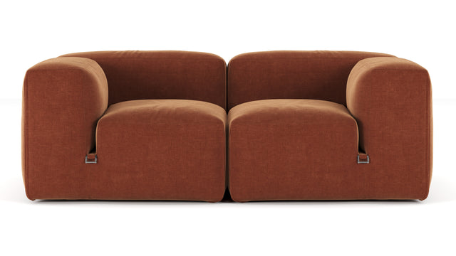 Le Mura - Le Mura Two Seater Sofa, Rust Chenille