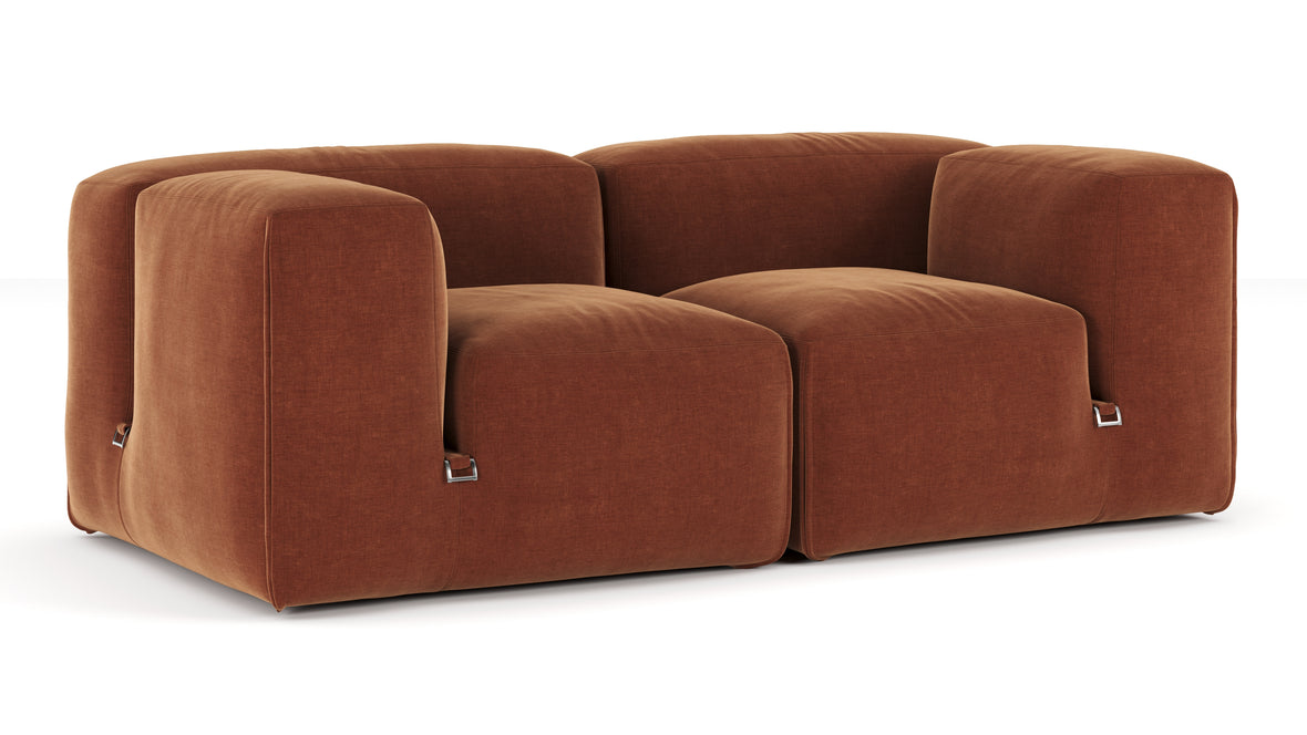 Le Mura - Le Mura Two Seater Sofa, Rust Chenille