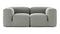 Le Mura - Le Mura Two Seater Sofa, Soft Gray Brushed Weave