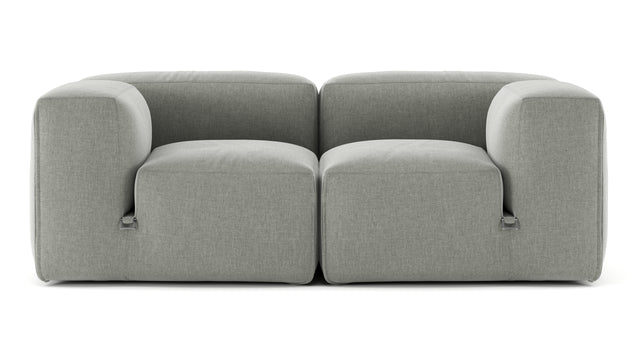 Le Mura - Le Mura Two Seater Sofa, Soft Gray Brushed Weave