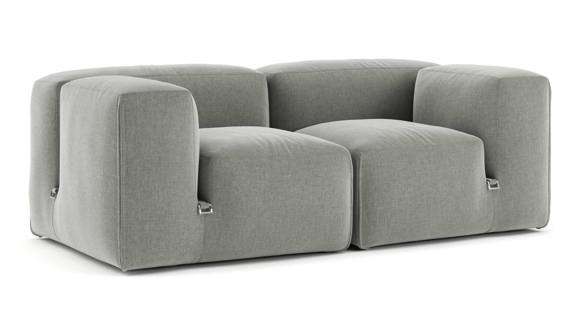 Le Mura - Le Mura Two Seater Sofa, Soft Gray Brushed Weave