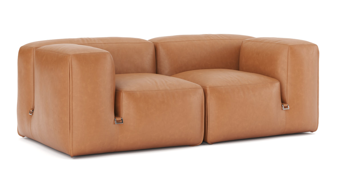 Le Mura - Le Mura Two Seater Sofa, Tan Vegan Leather