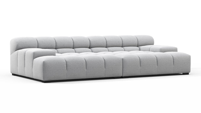 Tufted - Tufted Sectional, Extra Deep Sofa, Light Gray Wool