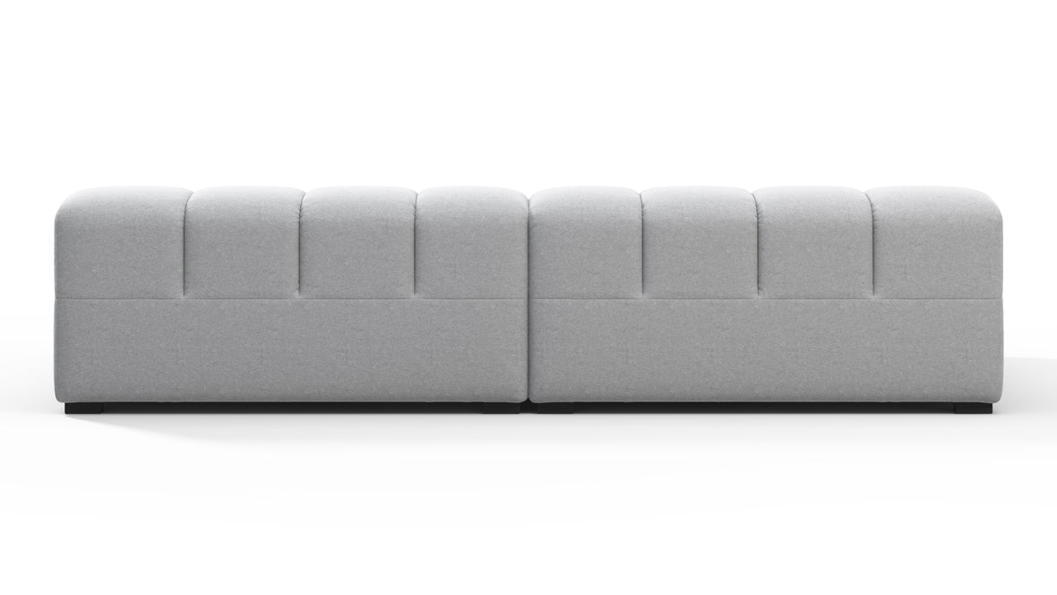 Tufted - Tufted Sectional, Extra Deep Sofa, Light Gray Wool