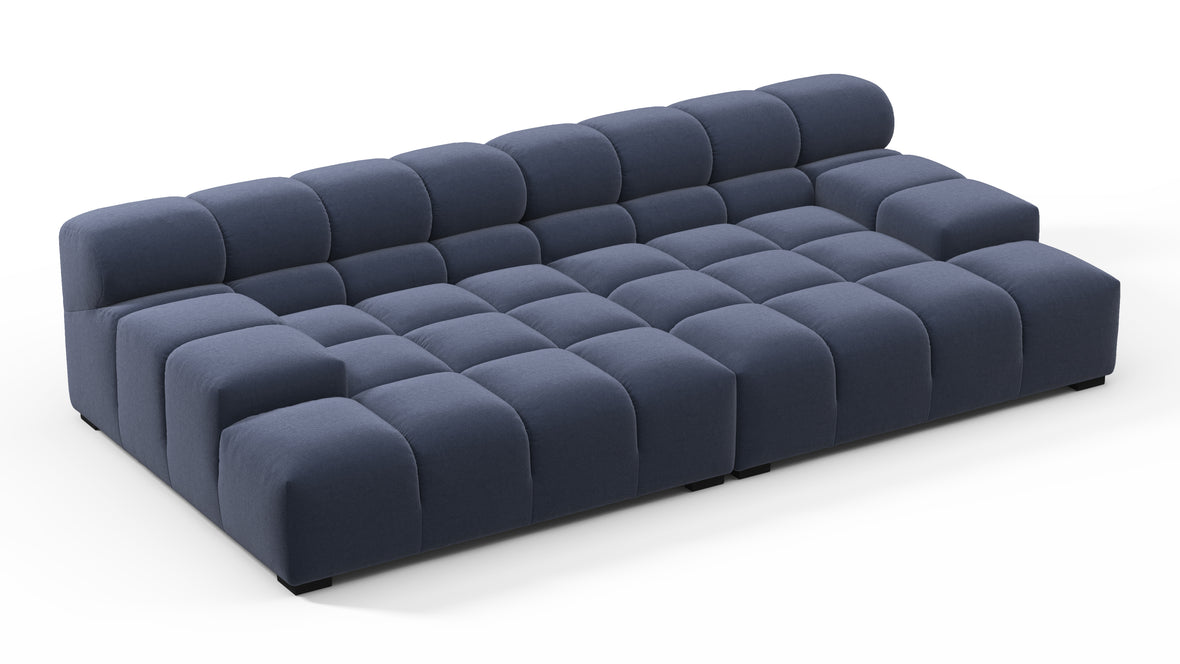 Tufted - Tufted Sectional, Extra Deep Sofa, Royal Blue Wool