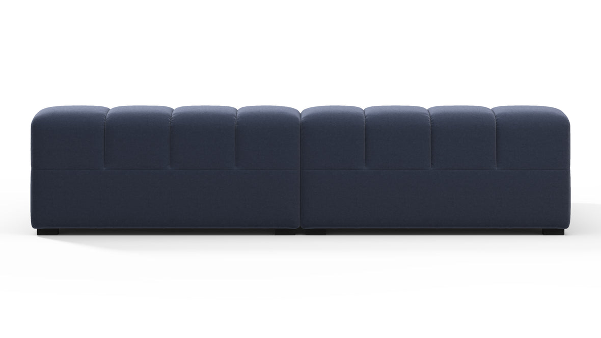 Tufted - Tufted Sectional, Extra Deep Sofa, Royal Blue Wool