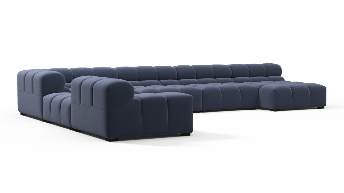 Tufty - Tufty Sectional, Extra Large Left Corner, Royal Blue Wool