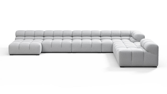 Tufted - Tufted Sectional, Extra Large Right Corner, Light Gray Wool