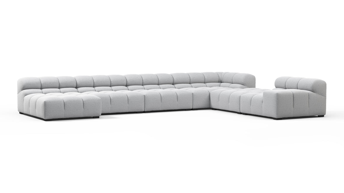 Tufted - Tufted Sectional, Extra Large Right Corner, Light Gray Wool