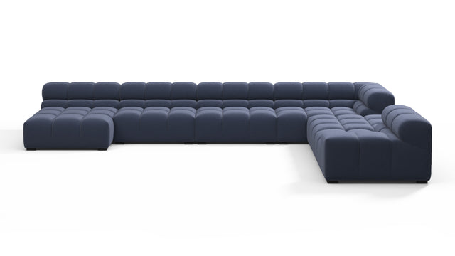 Tufted - Tufted Sectional, Extra Large Right Corner, Royal Blue Wool