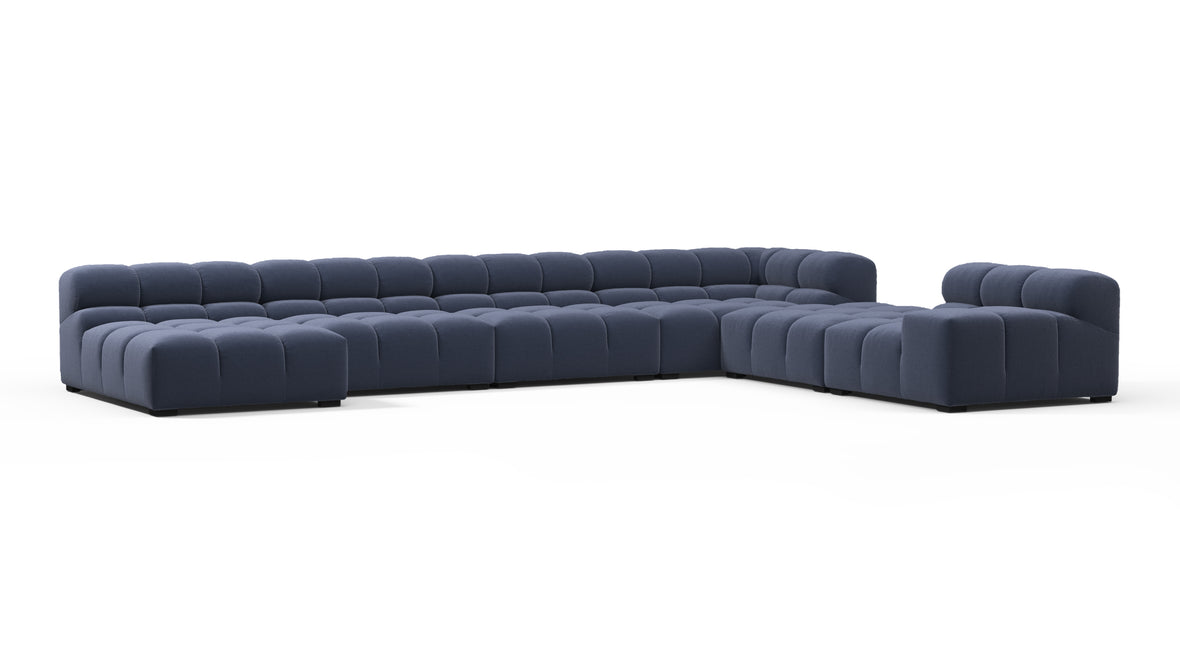 Tufted - Tufted Sectional, Extra Large Right Corner, Royal Blue Wool