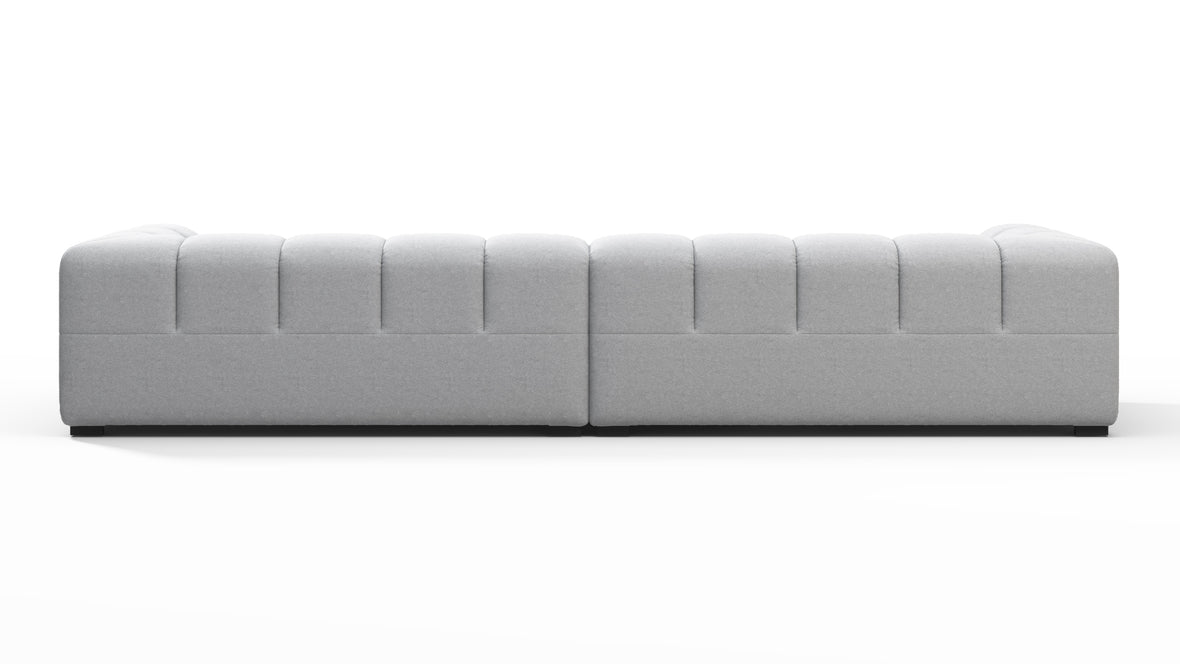 Tufty - Tufty Sectional, Extra Large Sofa, Light Gray Wool