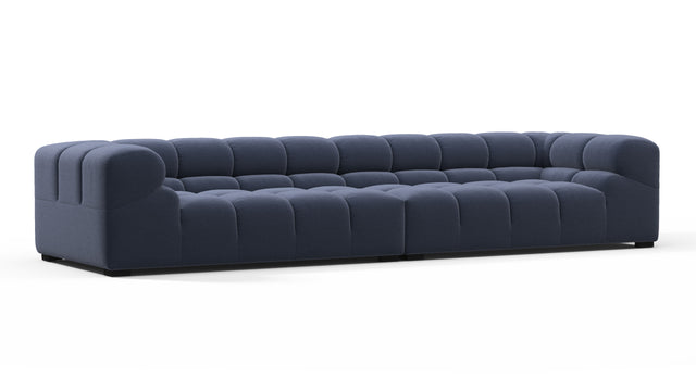 Tufted - Tufted Sectional, Extra Large Sofa, Royal Blue Wool