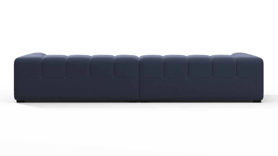 Tufted - Tufted Sectional, Extra Large Sofa, Royal Blue Wool