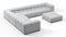 Tufted - Tufted Sectional, Large Left Corner, Light Gray Wool