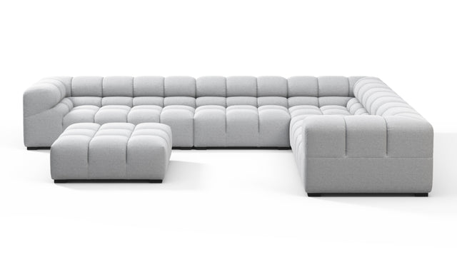 Tufted - Tufted Sectional, Large Right Corner, Light Gray Wool