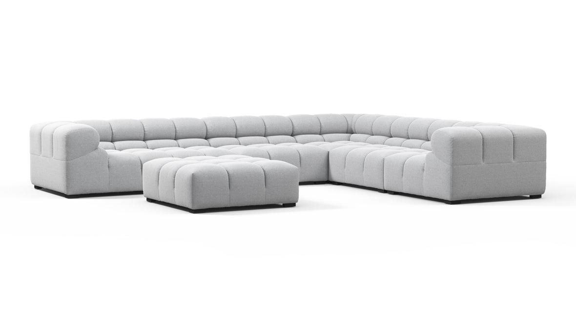 Tufted - Tufted Sectional, Large Right Corner, Light Gray Wool