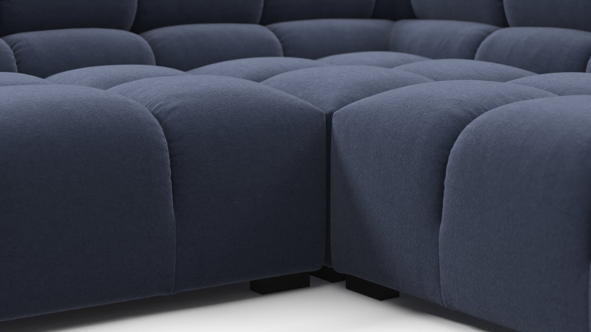 Tufted - Tufted Sectional, Large Right Corner, Royal Blue Wool