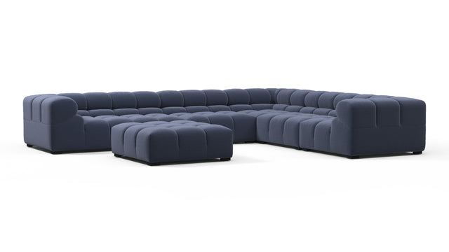 Tufted - Tufted Sectional, Large Right Corner, Royal Blue Wool