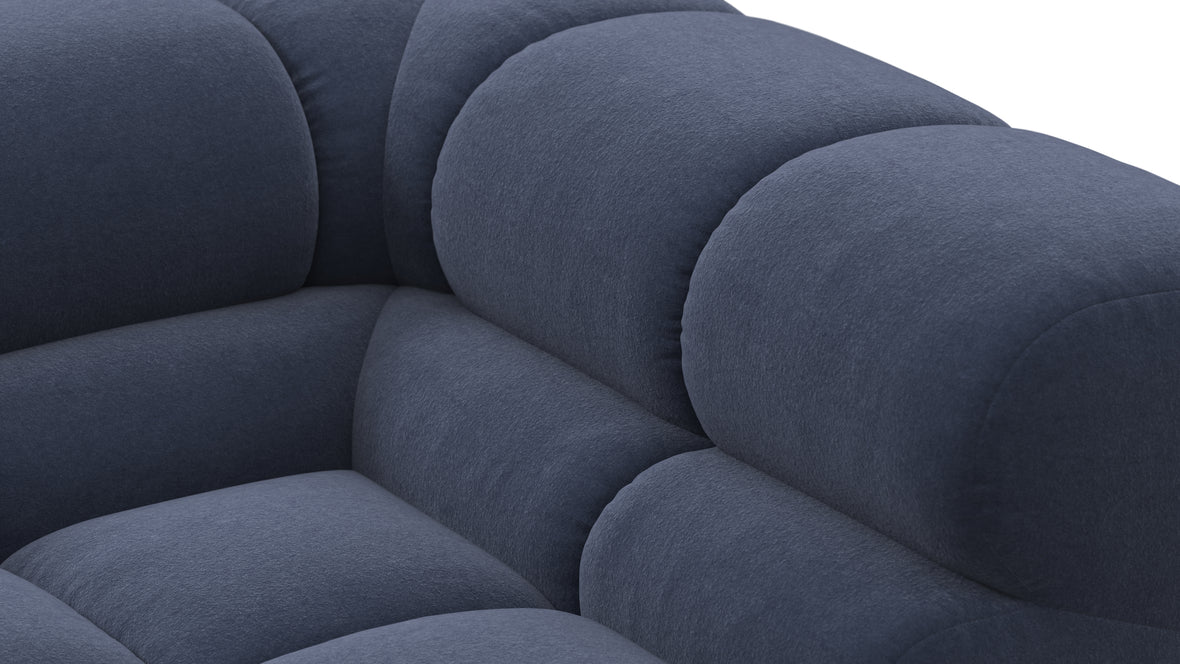 Tufted - Tufted Sectional, Large, Left Chaise, Royal Blue Wool