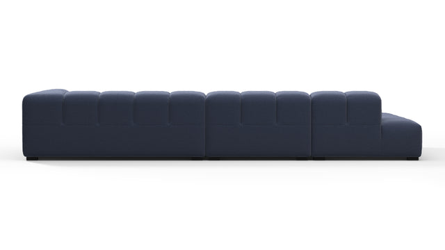 Tufted - Tufted Sectional, Large, Left Chaise, Royal Blue Wool