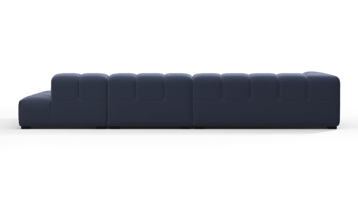 Tufted - Tufted Sectional, Large, Right Chaise, Royal Blue Wool