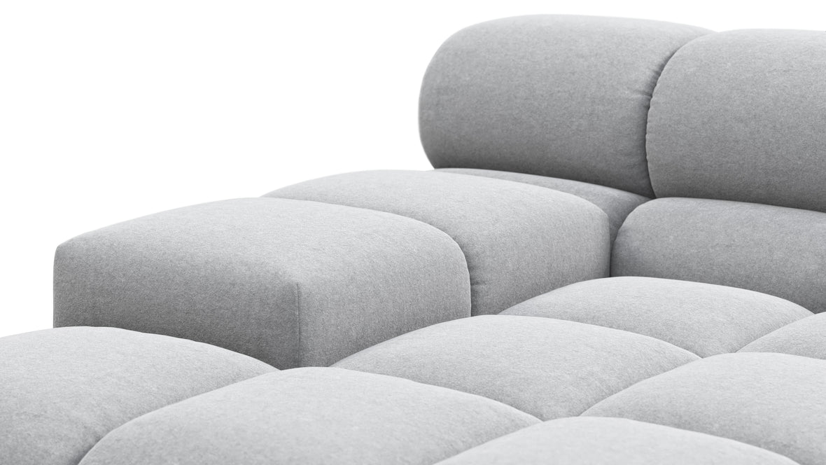 Tufty - Tufty Sectional, Left Corner, Light Gray Wool