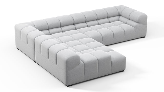 Tufty - Tufty Sectional, Left Corner, Light Gray Wool