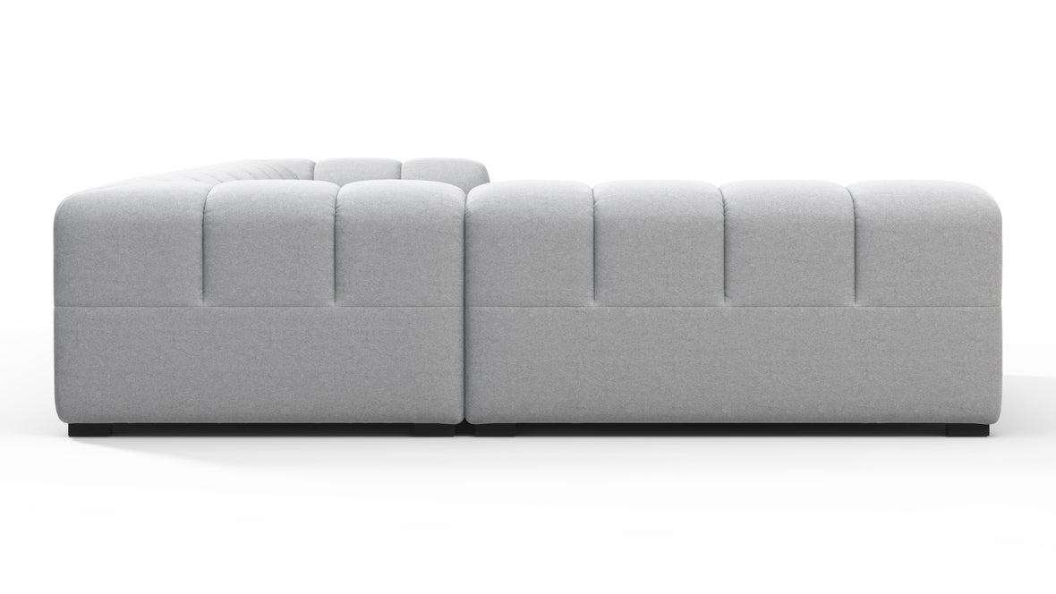 Tufted - Tufted Sectional, Left Corner, Light Gray Wool