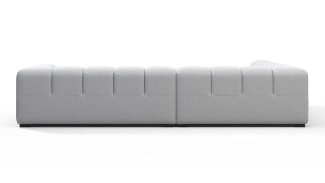 Tufted - Tufted Sectional, Left Corner, Light Gray Wool