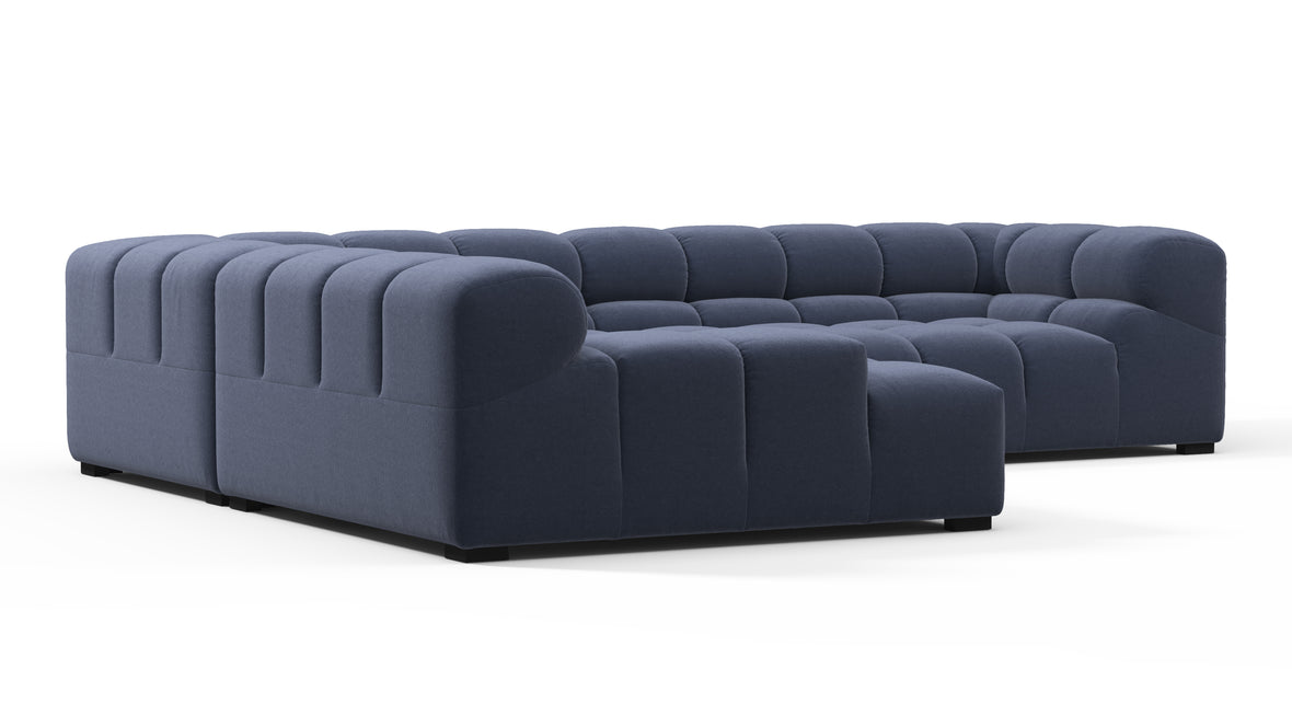 Tufted - Tufted Sectional, Left Corner, Royal Blue Wool