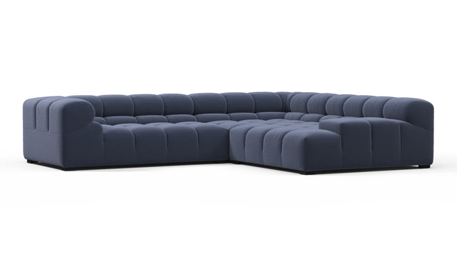 Tufted - Tufted Sectional, Right Corner, Royal Blue Wool