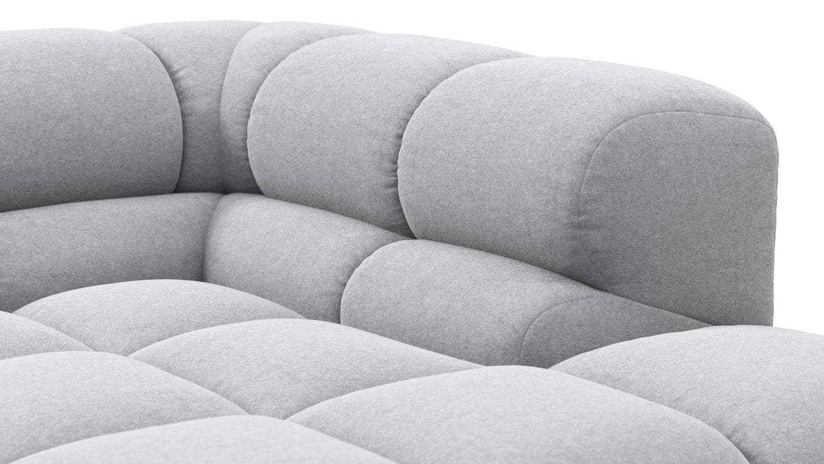 Tufted - Tufted Sectional, Small L, Left, Light Gray Wool