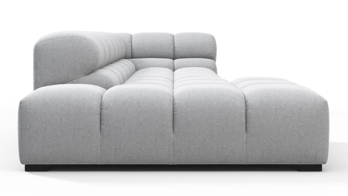 Tufted - Tufted Sectional, Small L, Left, Light Gray Wool