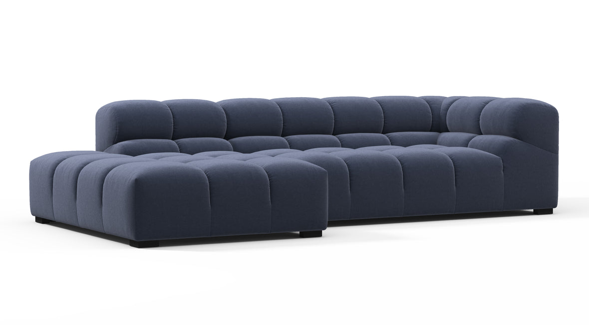 Tufted - Tufted Sectional, Small L, Left, Royal Blue Wool