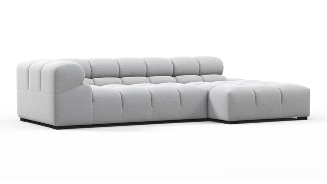 Tufty - Tufty Sectional, Small L, Right, Light Gray Wool