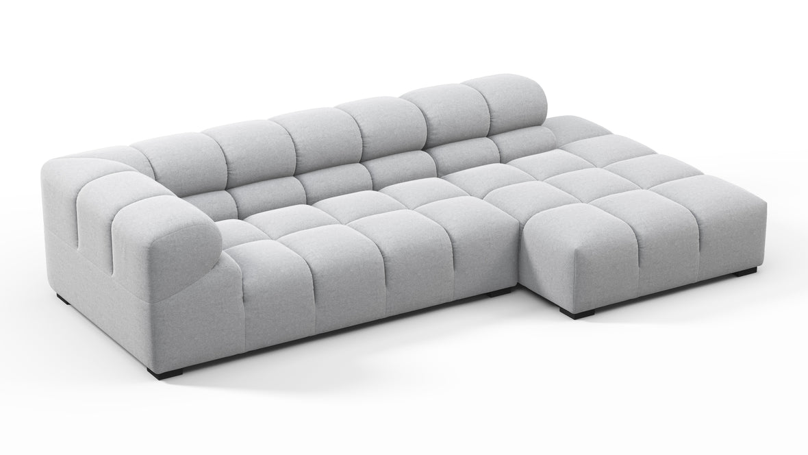 Tufted - Tufted Sectional, Small L, Right, Light Gray Wool