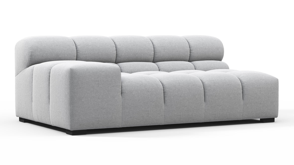 Tufted - Tufted Module, Extra Large Left Arm, Light Gray Wool